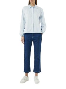 S.Oliver Bluzka w kolorze błękitno-białym rozmiar: 40. Niebieskie bluzki s.Oliver, s, bez wzorów, bez kołnierzyka, bez ramiączek. Za 130,99 zł.