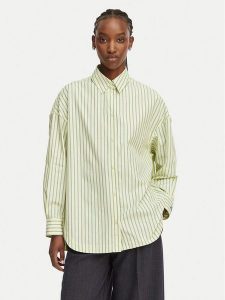 BOSS Koszula C Bostatta 50559241 Zielony jasny Oversize. Zielone koszule Boss, bez wzorów, z bawełny, bez kołnierzyka, bez ramiączek. Za 400,99 zł.