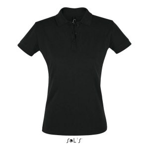 Damska koszulka polo Sol's Perfect. Czarne bluzki SOL'S, s, bez wzorów, bez kołnierzyka, bez ramiączek. Za 106,50 zł.