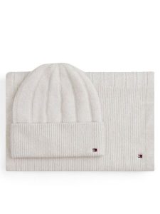 Tommy Hilfiger Zestaw Szalik i Czapka Flag Fluffy AW0AW17994 Beżowy. Brązowe szaliki TOMMY HILFIGER, na zimę, bez wzorów, z poliesteru. Za 429,99 zł.