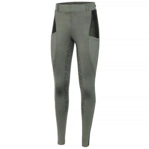Legginsy do jazdy konnej damskie Start Kensington elastyczne, z pełnym lejem. Zielone legginsy START, bez wzorów. Za 212,99 zł.