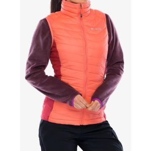 Kamizelka damska Columbia Powder Pass II Hybrid Vest. Czerwone kamizelki Columbia, m, bez wzorów, bez kołnierzyka, bez ramiączek, bez kaptura. Za 287,99 zł.