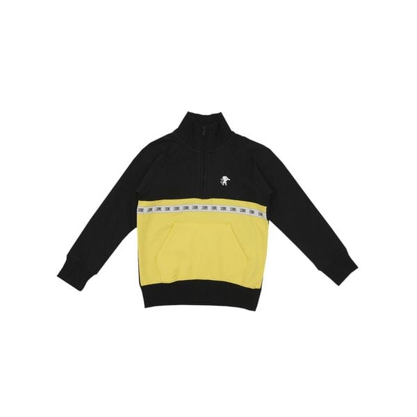 Bluza z zamek błyskawiczny na co dzień na siłownię. Żółte bluzy LEONE 1947 APPAREL, bez wzorów, z bawełny, bez kaptura. W wyprzedaży za 124,20 zł.