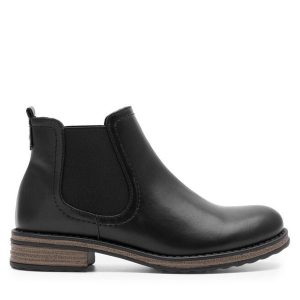 Sztyblety Clara Barson. Czarne botki Clara Barson, bez wzorów, bez obcasa, na płaskiej podeszwie, bez zapięcia. Za 99,99 zł.