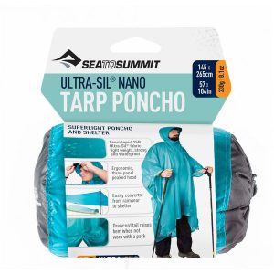 Poncho SEA TO SUMMIT Ultra-Sil™ Nano Tarp. Niebieskie kurtki SEA TO SUMMIT, uniwersalny, bez wzorów, bez kaptura. Za 400,25 zł.