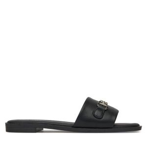 Klapki Nine West. Czarne klapki Nine West, bez wzorów, bez obcasa. Za 149,99 zł.