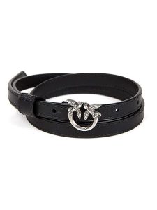 Pinko Skórzany pasek w kolorze czarnym rozmiar: 80. Czarne paski Pinko, bez wzorów, z materiału. Za 387,45 zł.