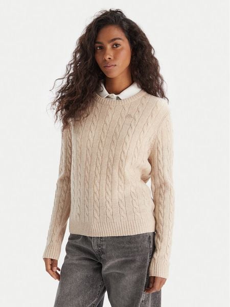 Robe di Kappa Sweter Jolie 65116CW Beżowy Regular Fit. Brązowe swetry klasyczne Robe di Kappa, s, z wełny, bez kołnierzyka. Za 249,99 zł.