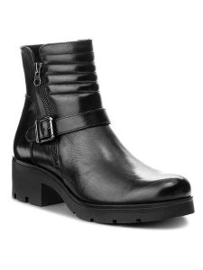 Lasocki Botki RST-ALTEA-08 Czarny. Czarne botki Lasocki, bez wzorów, ze skóry, bez obcasa, na słupku, bez zapięcia. Za 102,99 zł.