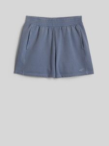4F Spodenki dresowe damskie - denim M. Niebieskie szorty 4f, bez wzorów, z denimu. Za 89,99 zł.