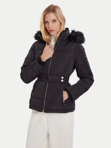 Morgan Kurtka puchowa 252-GAMONI Czarny Slim Fit. Czarne kurtki Morgan, bez wzorów, z puchu, bez kaptura. Za 529,99 zł.