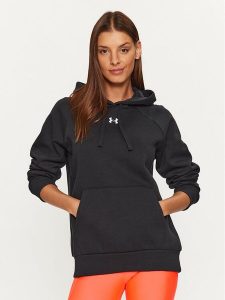 Under Armour Bluza Ua Rival Fleece Hoodie 1379500 Czarny Loose Fit. Czarne bluzy Under Armour, s, bez wzorów, z bawełny, bez kaptura. Za 86,72 zł.