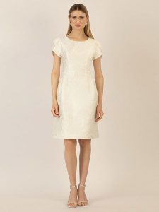 APART Sukienka w kolorze kremowym rozmiar: 44. Brązowe sukienki Apart, bez wzorów, bez kołnierzyka, bez ramiączek, midi. Za 287,84 zł.