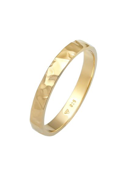 Elli Damska obrączka Basic Fine młotkowana Trend ze srebra próby 925 Sterling Silver Pierścionki 1 ct Damski. Szare pierścionki Elli, pozłacane. Za 248,99 zł.