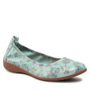 Baleriny Josef Seibel. Zielone balerinki Josef Seibel, bez wzorów, bez obcasa, bez zapięcia. Za 239,99 zł.