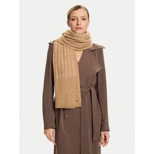 Szalik Tommy Hilfiger. Brązowe szaliki TOMMY HILFIGER, bez wzorów. Za 259,99 zł.