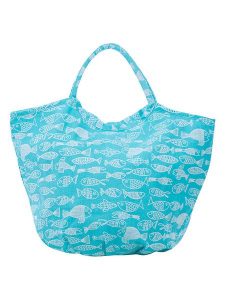 Overbeck and Friends Shopper bag "Crazy Fish" w kolorze turkusowo-białym - 63 x 45 x 29 cm rozmiar: onesize. Białe shopper bag Overbeck and Friends, bez wzorów, z materiału, bez dodatków. Za 101,45 zł.