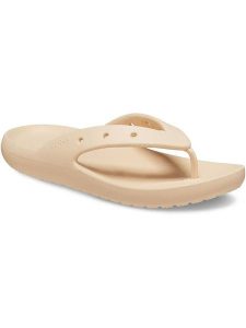 Crocs Japonki "Classic" w kolorze beżowym rozmiar: 39/40. Brązowe klapki Crocs, bez wzorów, z otwartym noskiem, bez obcasa. Za 100,99 zł.