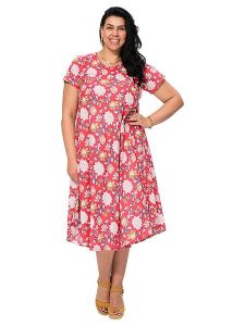 Aller Simplement Sukienka w kolorze czerwonym rozmiar: 50/52. Czerwone sukienki Aller Simplement, na co dzień, bez wzorów, z bawełny, klasyczne, bez kołnierzyka, bez ramiączek, midi, proste. Za 78,99 zł.