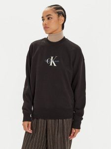 Calvin Klein Jeans Bluza Monologo J20J224177 Czarny Regular Fit. Czarne bluzy Calvin Klein Jeans, l, bez wzorów, z bawełny, bez kaptura. Za 369,99 zł.