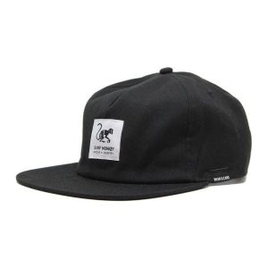 Czapka Trucker - Płaski daszek - Bawełna organiczna (Czarny). Czarne czapki SURF MONKEY, bez wzorów, z bawełny, sportowe. Za 139,95 zł.