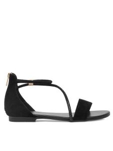 Jenny Fairy Sandały LESLEY WS5295-14 Czarny. Czarne sandały Jenny Fairy, bez wzorów, z materiału, bez obcasa, na płaskiej podeszwie, bez zapięcia. Za 99,99 zł.