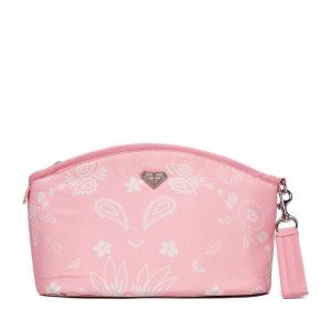 Kosmetyczka Roxy. Czerwone kosmetyczki Roxy, bez wzorów, z materiału. Za 49,99 zł.