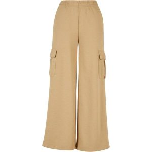 Spodnie Damskie Frotte Z Wysoką Talią I Szerokimi Nogawkami. Czarne spodnie dresowe Urban Classics, l, bez wzorów. Za 189,99 zł.