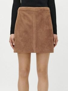 LeGer Spódnica "Eike" w kolorze jasnobrązowym rozmiar: 36. Brązowe spódnice LeGer, bez wzorów, ze skóry, mini. Za 130,99 zł.