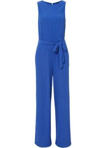 Kombinezon z dżerseju. Czarne kombinezony bonprix, bez wzorów, z dżerseju, eleganckie, bez kołnierzyka, bez ramiączek. Za 159,99 zł.