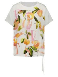 Gerry Weber Koszulka w kolorze kremowym rozmiar: 40. Brązowe bluzki Gerry Weber, bez wzorów, bez kołnierzyka, bez ramiączek. Za 87,81 zł.