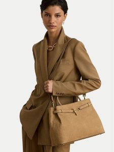LAUREN RALPH LAUREN Torebka 431P18464001 Brązowy jasny. Brązowe kuferki Lauren Ralph Lauren, bez wzorów, z nubiku, bez dodatków. Za 2 399,00 zł.
