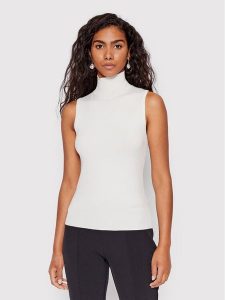 Guess Golf Zelinda W2YR32 Z2V62 Biały Slim Fit. Białe golfy Guess, z aplikacjami, z wiskozy. Za 219,99 zł.