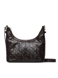 Calvin Klein Torebka Emblem Aop Debossed Shoulder Bag LV04F3874G Brązowy. Brązowe torebki klasyczne Calvin Klein, bez wzorów, ze skóry, bez dodatków. Za 529,99 zł.