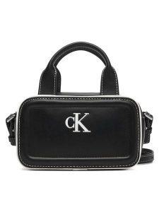 Calvin Klein Torebka Contrast Ck Mini Bauletto Bag LV04F1257G Czarny. Czarne torebki klasyczne Calvin Klein, bez wzorów, ze skóry, bez dodatków. Za 369,99 zł.