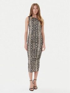 MICHAEL Michael Kors Sukienka koktajlowa MT58319HMC Beżowy Slim Fit. Brązowe sukienki MICHAEL Michael Kors, s, bez wzorów, z wiskozy, wizytowe, bez kołnierzyka, bez ramiączek. Za 549,99 zł.