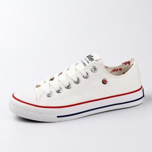 Białe tekstylne trampki damskie Lee Cooper 0875l. Białe trampki Lee Cooper, bez wzorów, z tkaniny, bez zapięcia. Za 129,98 zł.