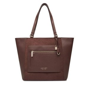 Torebka Nine West. Brązowe shopper bag Nine West, bez wzorów, bez dodatków. Za 249,99 zł.