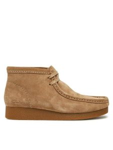 Clarks Botki WallabeeEvoBt 261747444 Beżowy. Brązowe botki Clarks, bez wzorów, ze skóry, bez obcasa, na płaskiej podeszwie, bez zapięcia. Za 519,99 zł.