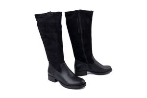 RIEKER Z9551-00 black, kozaki damskie. Czarne kozaki Rieker, bez wzorów, z polaru, bez obcasa, na obcasie, bez zapięcia. Za 429,90 zł.