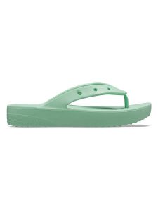 Crocs Japonki "Classic Platform" w kolorze zielonym rozmiar: 37/38. Zielone klapki Crocs, bez wzorów, z otwartym noskiem, bez obcasa, na platformie. Za 107,95 zł.