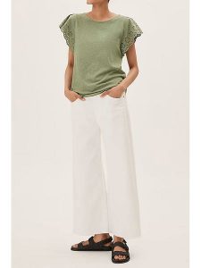 Marks & Spencer Koszulka w kolorze khaki rozmiar: 36. Brązowe bluzki Marks & Spencer, bez wzorów, z bawełny, bez kołnierzyka, bez ramiączek. Za 39,95 zł.