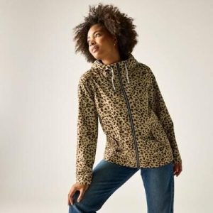 Damska wodoodporna kurtka z kapturem Bayletta. Brązowe kurtki Regatta, bez wzorów, z poliesteru, z kapturem. Za 305,50 zł.