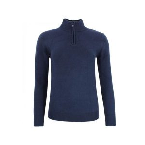 Damski sweter z golfem zapinany na zamek 1/2 Peak Mountain Acharlito. Niebieskie golfy Peak Mountain, bez wzorów. Za 233,00 zł.