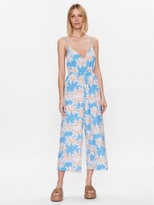 Roxy Kombinezon Never Ending Summer ERJX603348 Błękitny Regular Fit. Niebieskie kombinezony Roxy, s, bez wzorów, z bawełny, bez kołnierzyka, bez ramiączek. Za 179,99 zł.