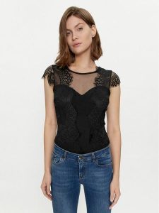 Rinascimento Body CFC0117443003 Czarny Slim Fit. Czarne body i gorsety Rinascimento, bez wzorów, z syntetyku. Za 189,99 zł.