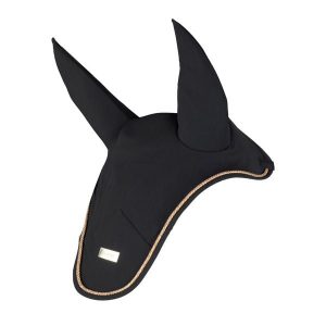 Czapka z muchą dla koni Horka Deluxe. Czarne czapki HORKA, bez wzorów, z tkaniny, eleganckie. Za 130,00 zł.