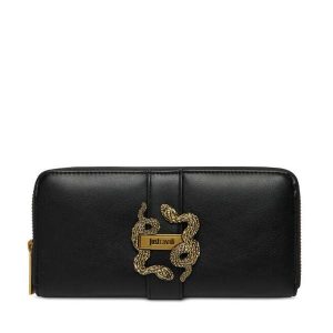 Portfel Just Cavalli. Czarne portfele Just Cavalli, bez wzorów. Za 409,99 zł.