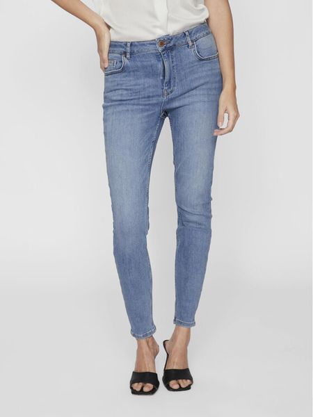 Vila Jeansy Sarah 14094341 Niebieski Skinny Fit. Niebieskie jeansy Vila, bez wzorów, z bawełny. Za 129,99 zł.
