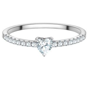 Trilani Pierscionek Serce z Srebra Sterling w srebrze z Cyrkonia Pierścionki 1 ct Damski. Białe pierścionki Trilani, z cyrkonią, srebrne. Za 169,99 zł.